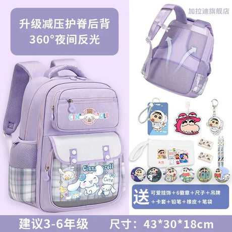 2024 New Sanrio Cinnamoroll Backpack Animation Derivatives Student Hello Kitty Schoolbag Backpack Birthday Gift For Children