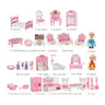 33 Items/lot Cute Pink Miniature Dollhouse Furniture Accessories Kids Toys Bathroom Bedroom Kitchen Cooking Things For Barbie