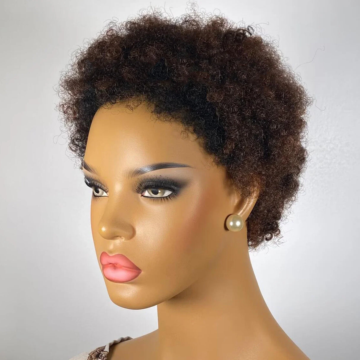 Ombre highlight honey brown Low cut afro wig/Afro wig/Afro pixie wig/short wig 200% density 100% remy human hair