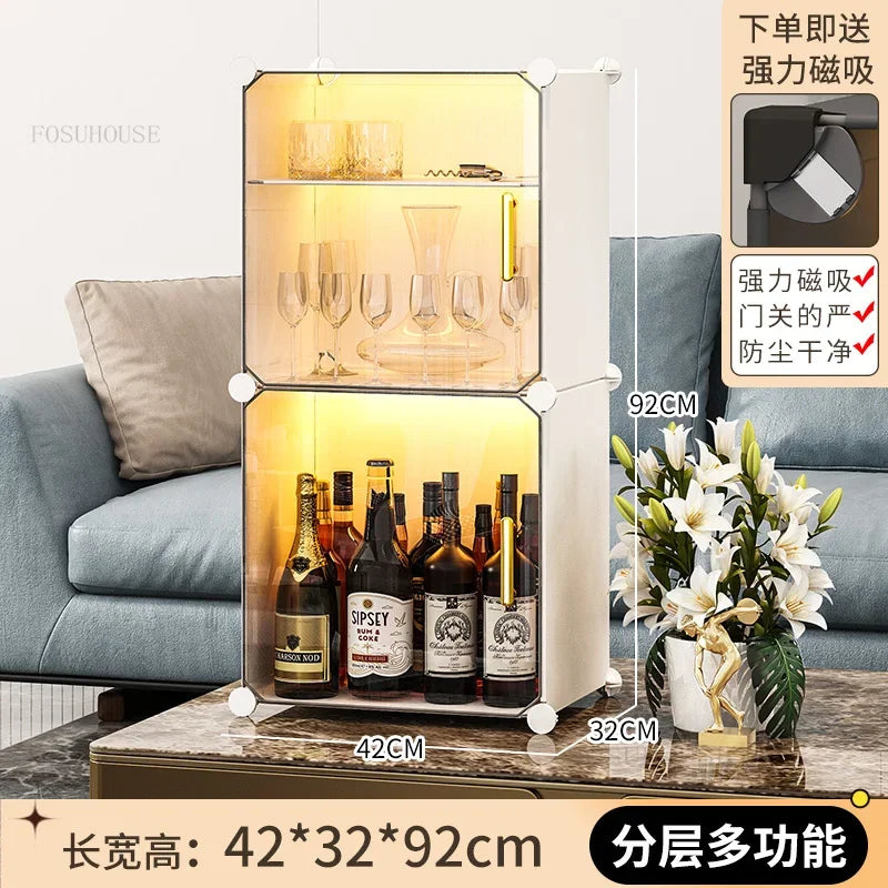 Living Room Wine Small Display Cabinet Light Luxury Desktop Wine Cabinets Home Wall-mounted Restaurant Bar Floor Storage Cabinet