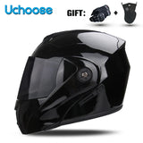 DOT Certification Uchoose Motorcycle Helmet Double Lens Cross Section Helmet Safety Modular Flip Helm Unisex Helmet With Visor