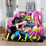 Anime JoJo's Bizarre Adventure Stone Ocean flannel Blanket Throw blanket Warm Sofa bed  children and girls Gift s