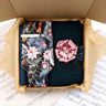 Viola Design 6PCS Gift Box Floral Solid Cotton Sock Tie Sets Clip Pin Cufflinks Hankie Men Wedding Party Daily Cravat Accessory