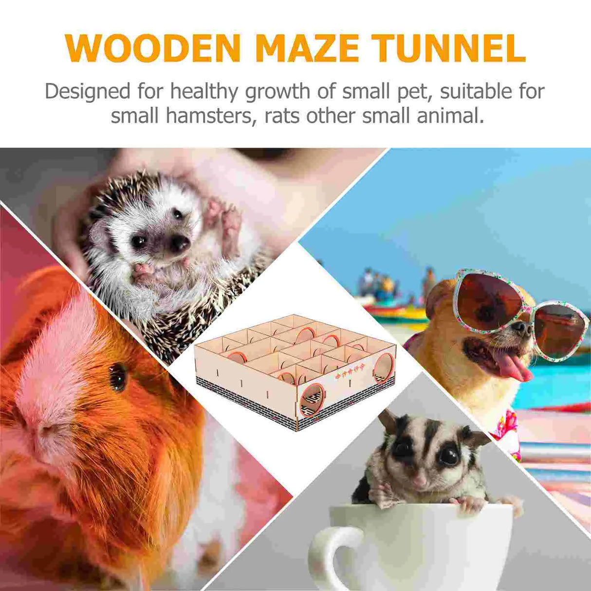 Hamster Maze, Multi- Chamber Hamster House Maze Rat Hideouts Tunnel Exploring Toys for Hamster Gerbils Mice Size