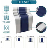 Navy Blue Stripes Linen Table Runners Dresser Scarves Decor Farmhouse Washable Table Runners for Dining Table Wedding Decoration