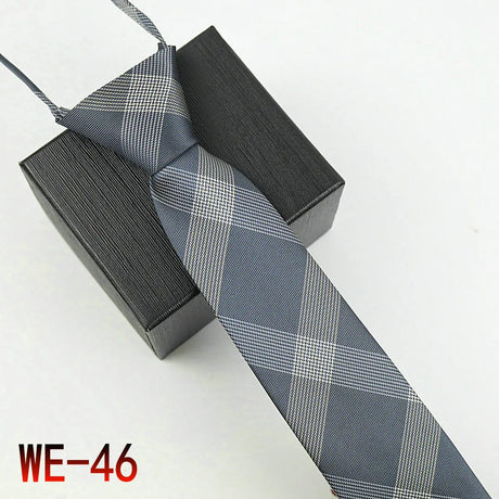 New Suit Business Zipper Tie for Man 48*7cm 1200 Pins High-end Polyester Neck Tie Striped Solid Color Grid Flower Ties