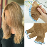 Mini Tape in Human Hair Extensions Double Side Invisible Seamless Tape in Hair 10pcs/set Natural Straight Black Brown Blonde