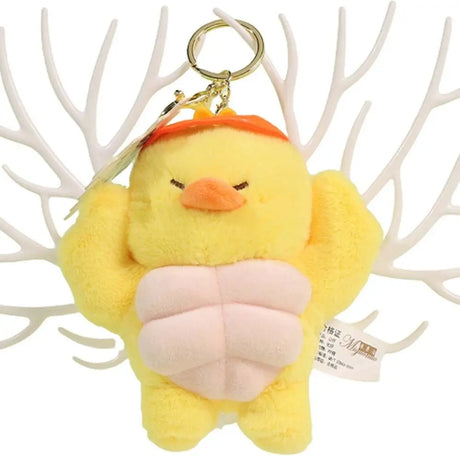 Funny Power Muscular Animal Plush Doll Hercules Cartoon Frog Bear Dog Duck Keychain Backpack Pendant Accessories New Creative