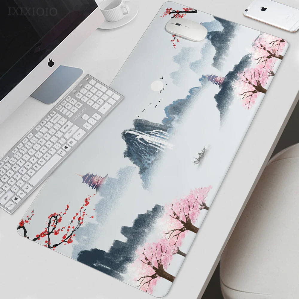 Mouse Pad Gamer Landscape Painting XL Large Mousepad XXL Mechanical Keyboard Pad Non-Slip Office Office Accessories Mice Pad