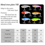 16 Pcs Metal VIB 7g-10g-15g Fishing Lure Set Vibration Spoon Spinner Lures Crankbait Bass Artificial Hard Bait Blade VIB Tackle