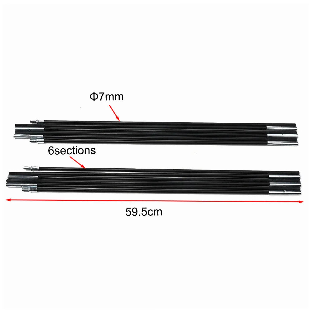 1 Pair 3/3.3/4/4.48/4.9m Fiberglass Tent Rod Camping Tent Pole Bars Support Rods Awning Frames Kit Hiking Travel Canopies Parts