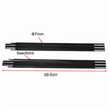 1 Pair 3/3.3/4/4.48/4.9m Fiberglass Tent Rod Camping Tent Pole Bars Support Rods Awning Frames Kit Hiking Travel Canopies Parts