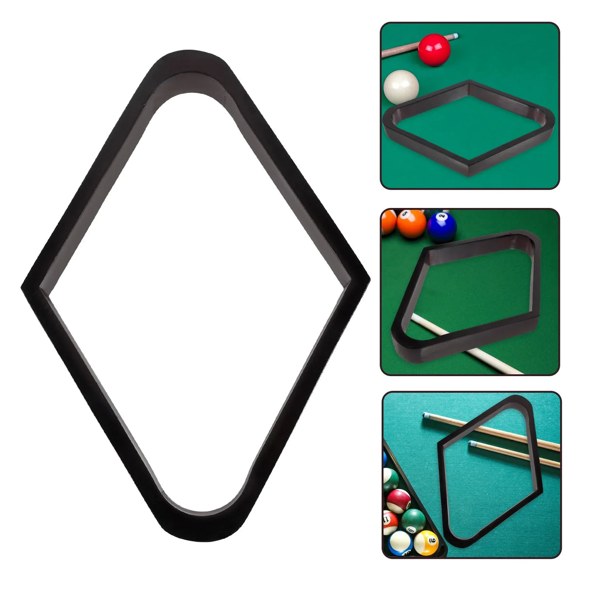 Billiard Accessories Storage Shelf Rhomb Rack Frame Snooker Balls Wooden Table Organizer