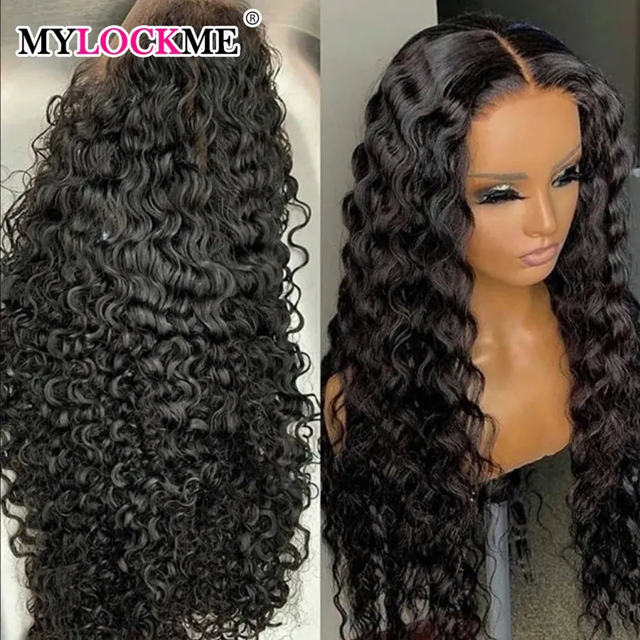 30 34 Inch Loose Deep Wave Frontal Wigs For Women Curly Human Hair Brazilian 13x4 Wet And Wavy Water Wave Lace Wig MYLOCKME