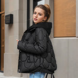 Winter Jackets For Women 2023 New Fashion Fake Two Pieces Short Parkas Korean Style Winter Women's Cold Coat Hooded