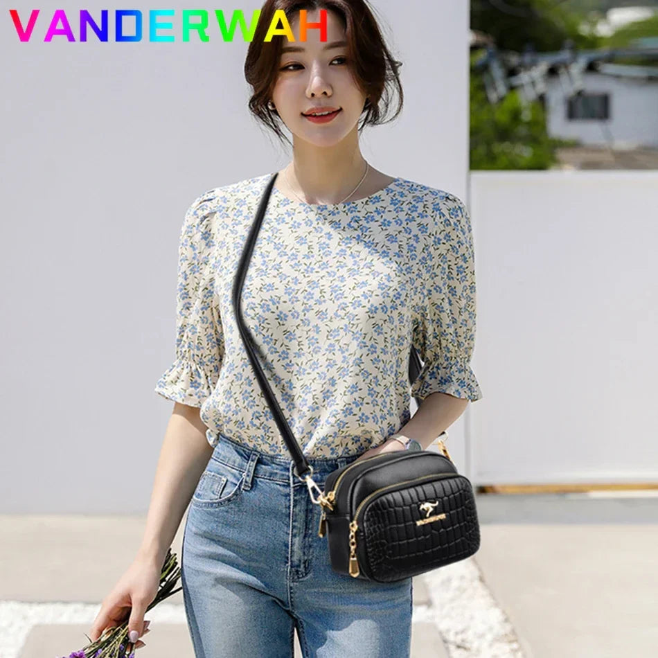 Women's Small Stone pattern Crossbody Bags 2024 Summer Fashion Designer Shoulder Purses and  Handbags Soft Leather Messenger Sac