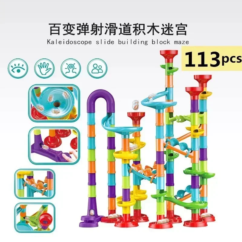 45-232PCS Marble Run Race Building Blocks Track Ball Slide Toys DIY Creativity Constructor Early Educational Toys Children Gift