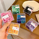 100pcs Colorful Rubber Bands In Summer Versatile Design No Harm To Hair Leather Cover Cute and Lively Hair Tie