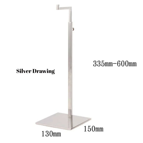 Stainless Steel Single Hook Adjustable Height Handbag Display Stand Metal Rack for Purse Holder Shoulder Bags Storage Retail