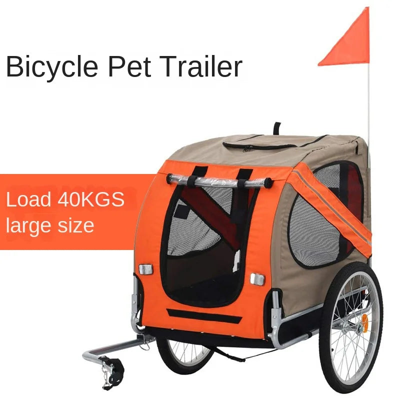 New Large Pet Bicycle Trailer Cat Dog Cart Folding Outdoor Riding Travel Trailer Pet Out Carry Pet Stroller Cat Carrier