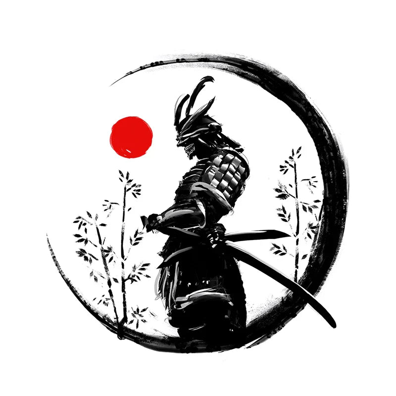 13cm For Samurai Warrior Car Accessories Sticker Scratch-Proof Sunscreen Decor Camper Windows Graffiti Decal