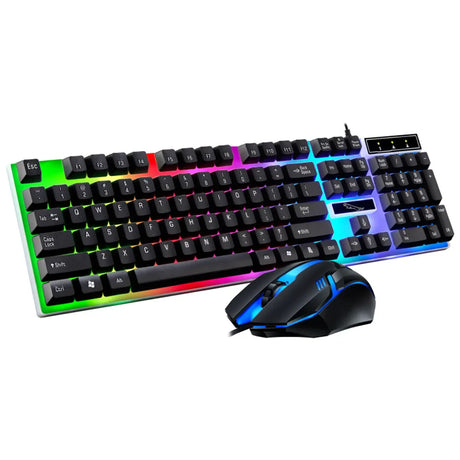 RYRA Keyboard Mouse Set G21B-RGB-BA Mechanical Gaming Keyboard And Mouse Combo Wired RGB LED For Computer Laptop Gamer