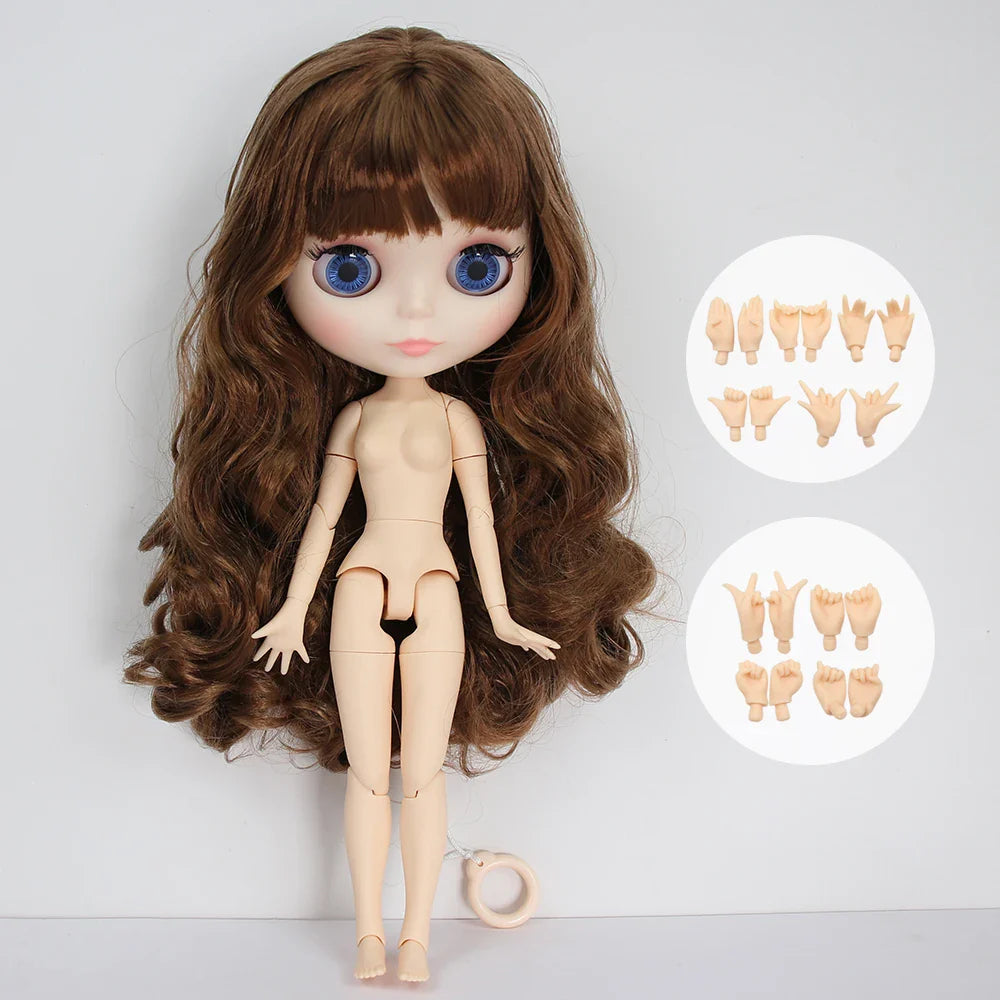 ICY DBS Blyth Doll Joint Body 30CM BJD Toy White Shiny Face and frosted Face with Extra Hands AB and Panel 1/6 DIY Fashion Doll