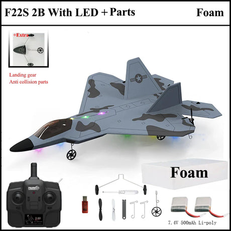 2024 New F22S 2.4G 4CH 3D6G RC Airplane Raptor F22 Warplane WLtoys A180 Upgrade Version LED Light With Gyroscope Out Door Toys