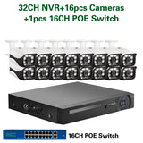 32 Channel 4K NVR Kit 5MP POE CCTV Camera Security System Kit 32CH XMEYE POE IP Camera Video Surveillance System Set H.265 24CH