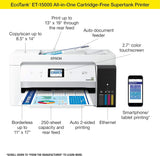 EcoTank ET-15000 Wireless Color All-in-One Supertank Printer with Scanner, Ethernet and Printing up to 13 x 19 Inches, White