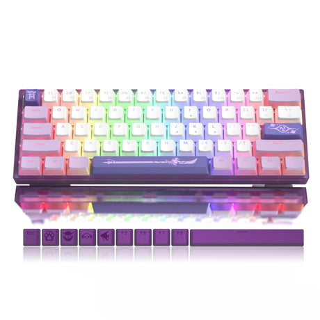 Womier WK61 Mechanical Keyboard RGB Wired Gaming Keyboard Hot-Swappable Blue Sea Theme with PBT Keycaps for Windows PC Gamers