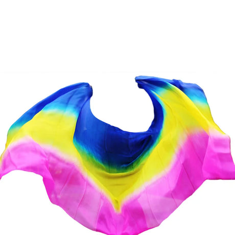 New 100% silk belly dance veil 3-color gradient veil wholesale new design dance performance props hand-cast yarn 200cm-400cm