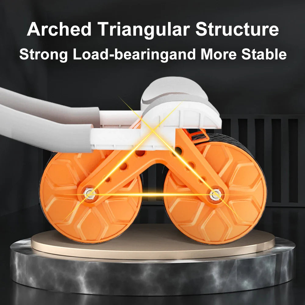 Ab Roller Wheel Automatic Rebound With Elbow Support Flat Plate Exercise Wheel Silence Abdominal Wheel Home Exercise Equipment