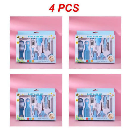 1~8PCS Nasal Aspirator Without Sharp Corners Newborn Infant Care Nail Clipper Set Round Head File Blue Baby Care