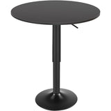 Bar Table, Height-Adjustable Round Pub Table 27-35.4 Inches, Cocktail Table with Sturdy Base, Modern Style, Easy to Assemble