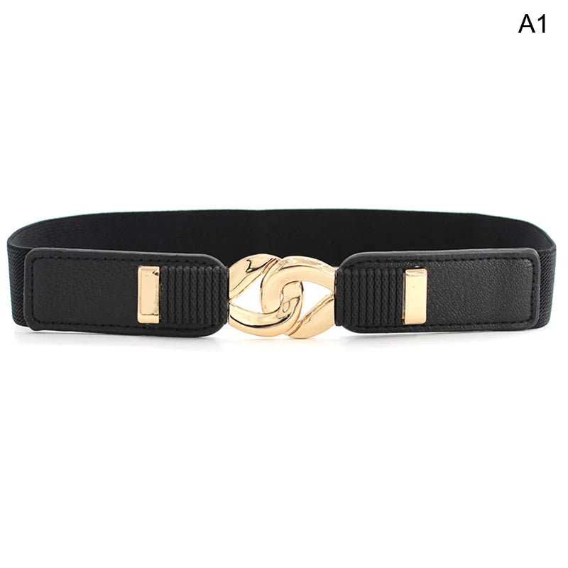 Women Bowknot Cummerbunds 1PCS Elastic Bow Wide Stretch Bukle Waistband Belt Fashion Girl Dress Accessories Waist Belts