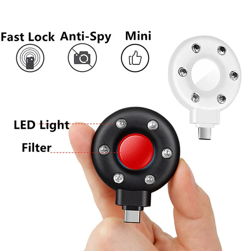 Mini Anti-Peeping Camera Infrared Anti Candid Mobile Phone Anti-invisible Camera Detector Portable Mini LED USB Alarm Device