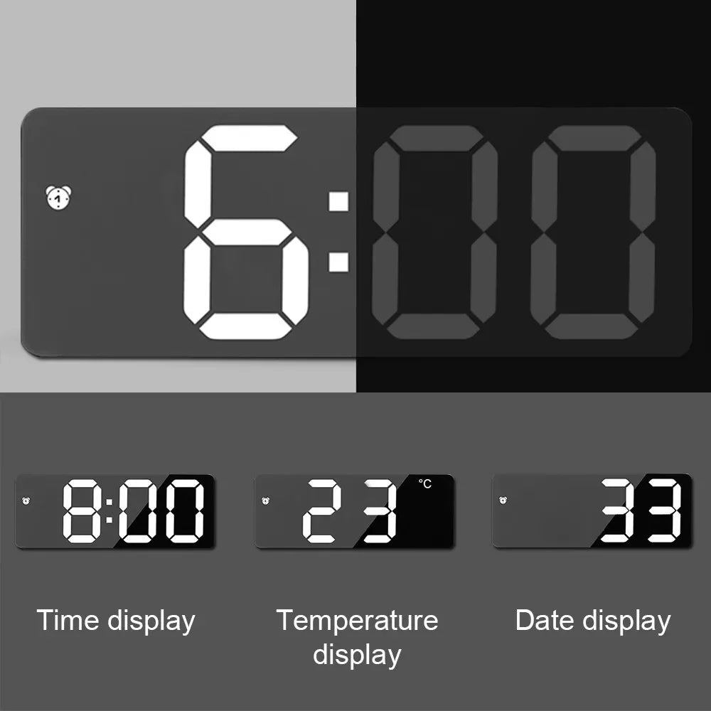 Snooze Function Digital Alarm Clock For Bedroom Bedside Led Square Single Face Desktop Digital Clock For Room