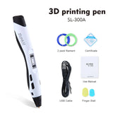 Creative 3D Drawing Pen by SUNLU - SL-300A with Dual Temperature Settings for Kids and Adults, Compatible with PLA/ABS/PCL Filaments