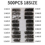 500Pcs 18 Size Laptop Notebook Computer Replacement Screws Kits Universal Mini Screw Nuts DIY Kit Repairing Components Tools