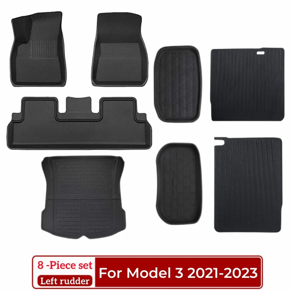 Model Y Model 3 Floor Mat 2017-2023 Luggage Mat Custom For Tesla Mat Trunk Mat 3D XPE All Weather Anti-Slip Set Floor Liner Mat