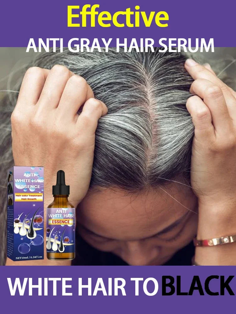 Natural Anti Gray Hair Serum - Repair White & Darkening Hair | Nourishing Hair Care Remedy