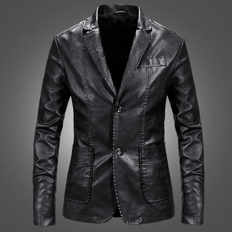 PU Jacket Men Solid Color Leather Coat Jacket Casual PU Coats Motorcycle Biker Coat Leather Jackets Male Big Size 6XL