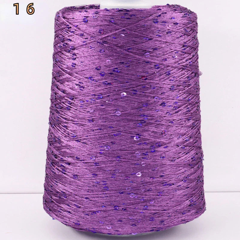 500G Glitter FancyYarn Sequin  Hand Crochet Thread Knitting Clothes Needleworkyarn With Sequins Knitting Yarn Needlework Sequins