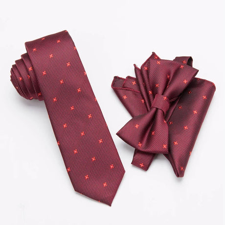 37 Color Men Tie Set Classic Polyester Jacquard Necktie Cravat Bowtie Suit Vintage Ties for Groom Gifts Business Wedding Party