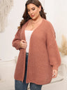 Plus Size Autumn Winter Midi Knitted Cardigan Women Korean Fashion V-Neck Ladies Cardigan Long Sleeve Woman Sweater Coats 2023