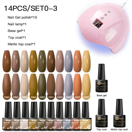 Mtssii  13/16Pcs Gel Nail Polish Set With 36W UV Lamp Dryer Manicure Kit Semi Permanent Soak Off Base Top Coat Nail Art UV Gel