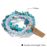 Irregular Chips Natural Stone Bracelet Aquamarine Beads Crystal Quartz Gravel Reiki Bracelets Energy Jewelry for Women Men Gift