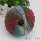 QJH 4Skeins Rainbow Soft Yarn 100% Wool Gradient Multi Color Yarn for Crocheting Knit DIY Hand Knitting Yarn 180m×4(196y×4,50g×4