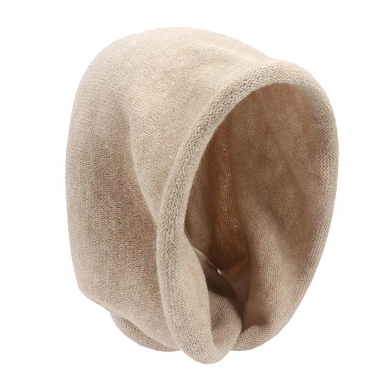 Women Knitted Scarf Hood Hat Neck Collar Cap One-Piece Cashmere Cotton Shawl Hats Outdoor Skiing Bonnet Balaclava Beanies Gorras